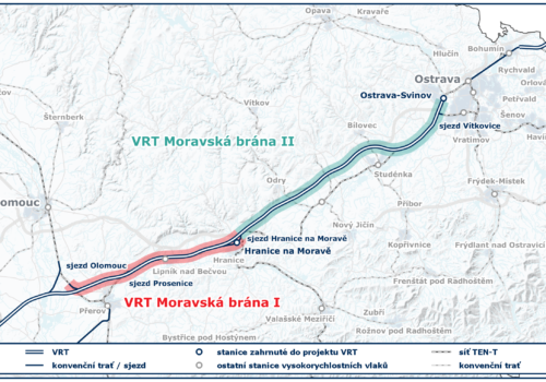 Mapa VRT - Moravská brána, Zdroj: VRT