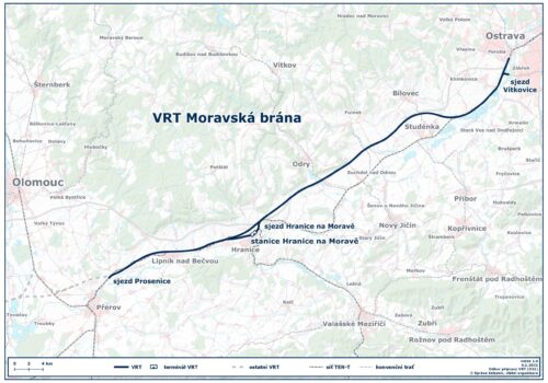 Mapa VRT - Moravská brána